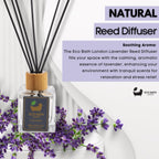 Eco Bath London French Lavender Reed Diffuser - Luxurious Home Fragrance with Natural Essential French Lavender Oil, 100ml (3.38 Fl.Oz) - Joe’s Haven