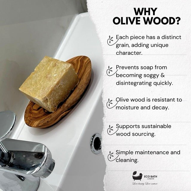 Eco Bath London Olive Wood Boat Shape Soap Dish - Joe’s Haven