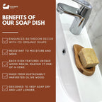 Eco Bath London Olive Wood Leaf Soap Dish - Joe’s Haven