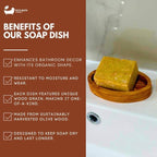 Eco Bath London Olive Wood Oval Soap Dish - Joe’s Haven