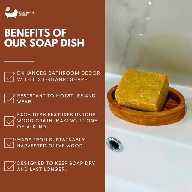 Eco Bath London Olive Wood Oval Soap Dish - Joe’s Haven