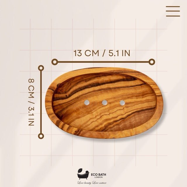 Eco Bath London Olive Wood Oval Soap Dish - Joe’s Haven