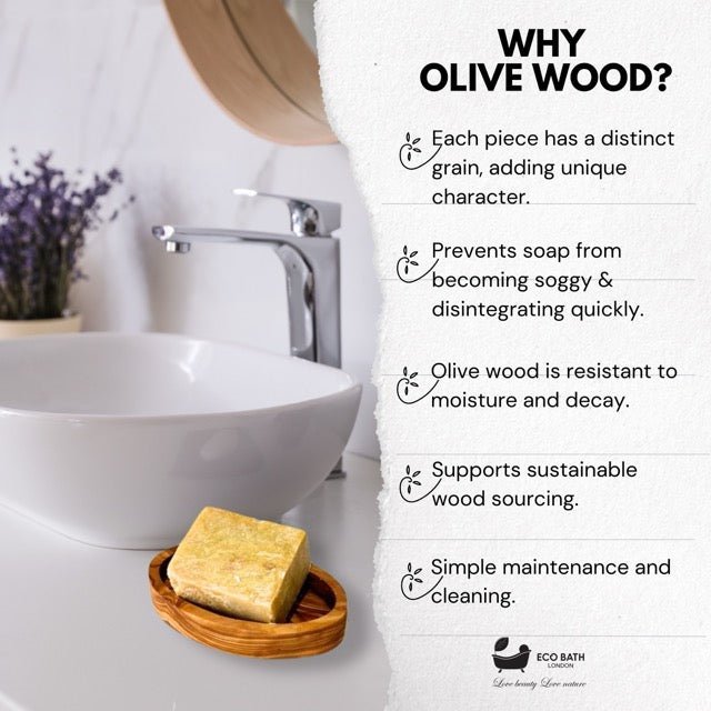 Eco Bath London Olive Wood Oval Soap Dish - Joe’s Haven