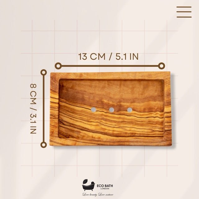 Eco Bath London Olive Wood Rectangle Soap Dish - Joe’s Haven
