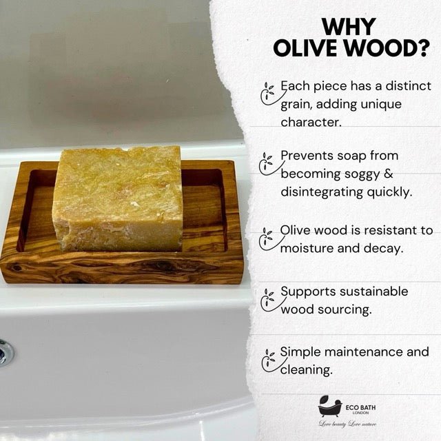 Eco Bath London Olive Wood Rectangle Soap Dish - Joe’s Haven
