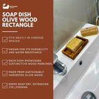 Eco Bath London Olive Wood Rectangle Soap Dish - Joe’s Haven