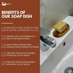 Eco Bath London Olive Wood Ridged Soap Dish - Joe’s Haven