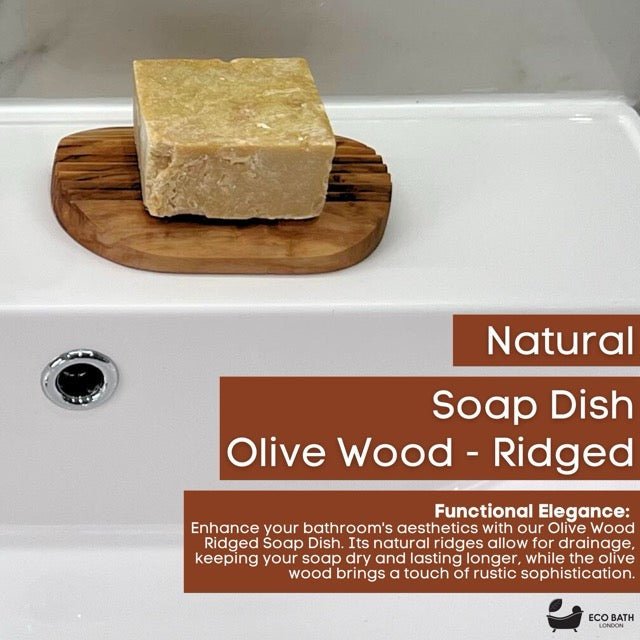 Eco Bath London Olive Wood Ridged Soap Dish - Joe’s Haven