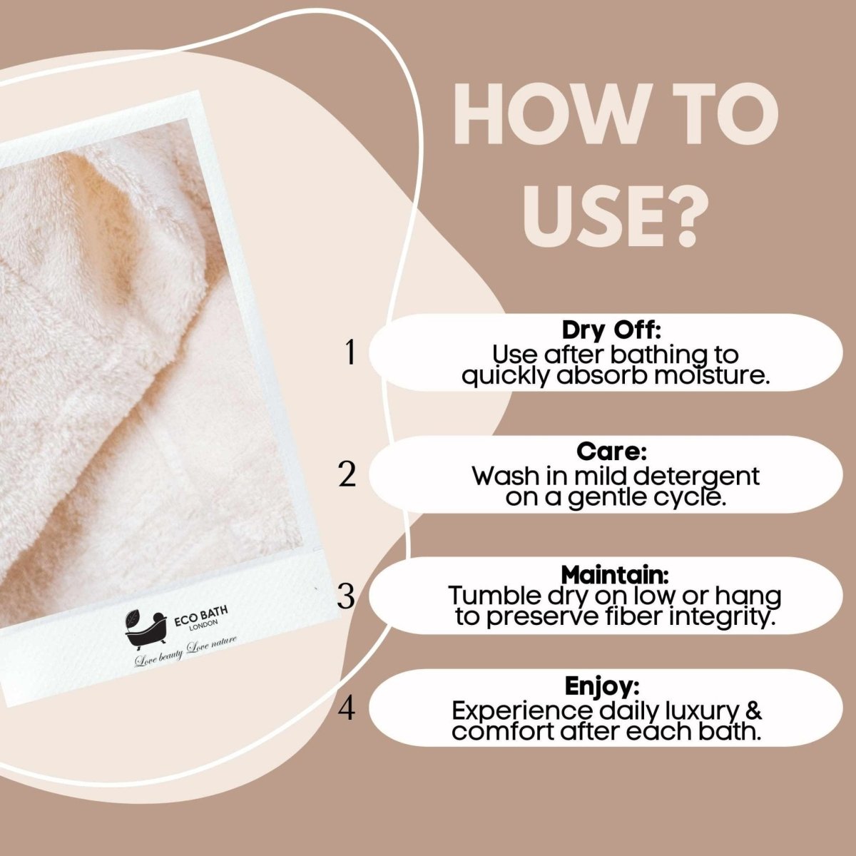 Eco Bath London Organic Cotton Hand Towel - 50x100cm - Joe’s Haven