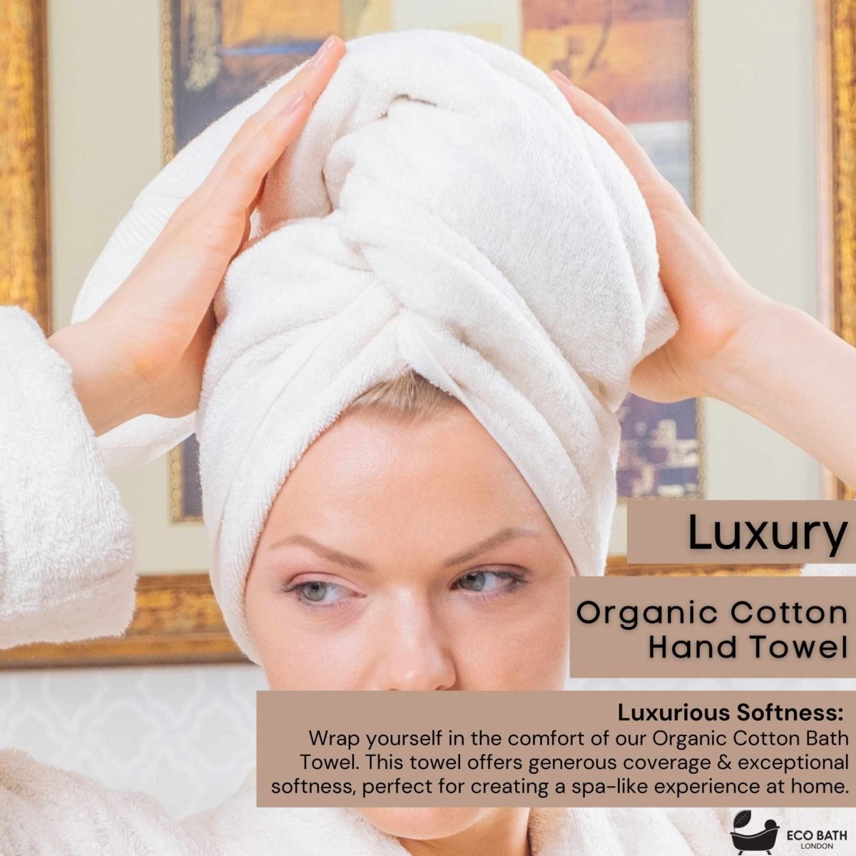 Eco Bath London Organic Cotton Hand Towel - 50x100cm - Joe’s Haven