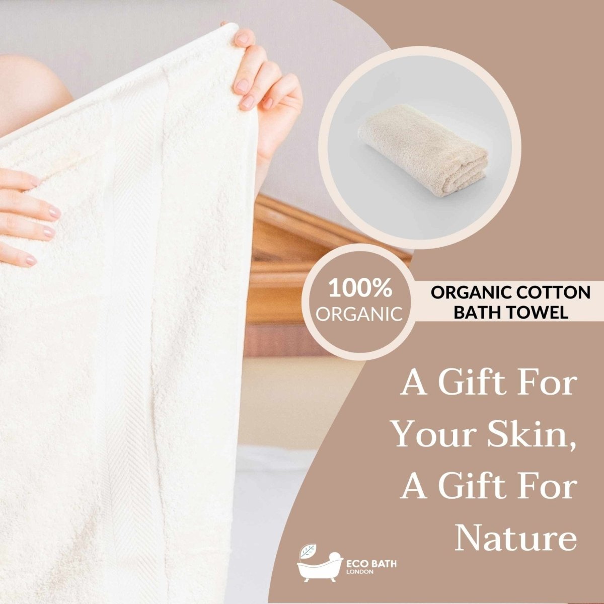 Eco Bath London Organic Cotton Hand Towel - 50x100cm - Joe’s Haven