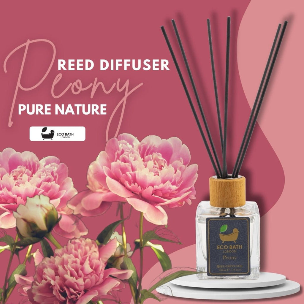 Eco Bath London Peony Reed Diffuser - Beautiful Bouquet of Peonies Fragrance, Intensive, Fresh & Long Lasting Room Diffuser, 100ml (3.38 Fl.Oz) - Joe’s Haven