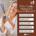 Eco Bath London Vanilla Cinnamon Reed Diffuser - Luxurious Herbal Scent of Cinnamon and Vanilla, Long Lasting Room Diffuser, 100ml (3.38 Fl.Oz) - Joe’s Haven