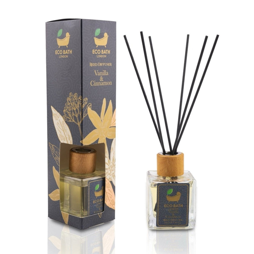 Eco Bath London Vanilla Cinnamon Reed Diffuser - Luxurious Herbal Scent of Cinnamon and Vanilla, Long Lasting Room Diffuser, 100ml (3.38 Fl.Oz) - Joe’s Haven