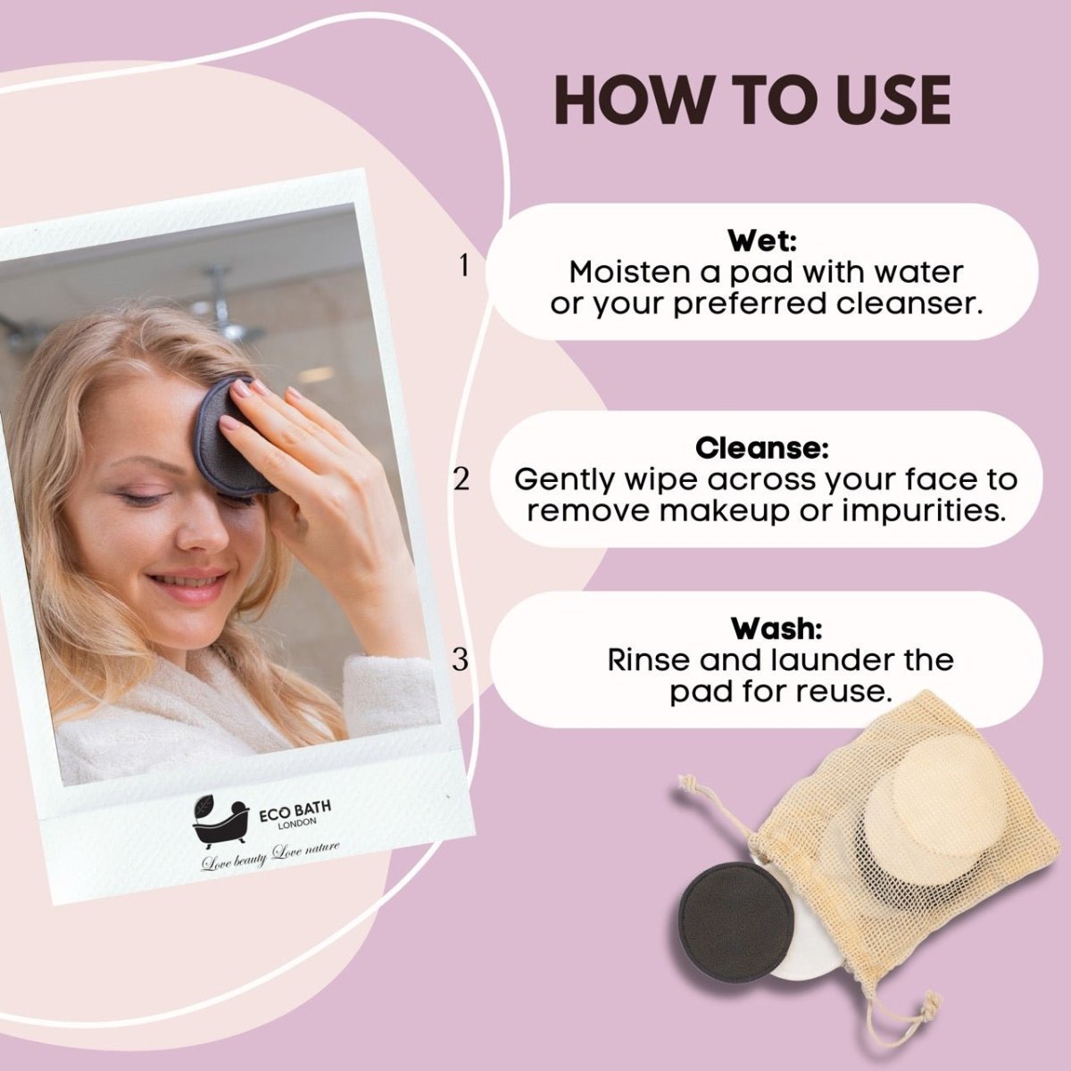 Eco Bath London Reusable Makeup Remover Pads - Set of 12 - Joe’s Haven