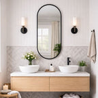 Emi - Black Metal Runway Oval Mirror - 120cm x 40cm - Joe’s Haven