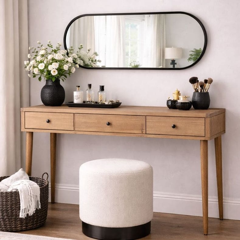 Emi - Black Metal Runway Oval Mirror - 120cm x 40cm - Joe’s Haven