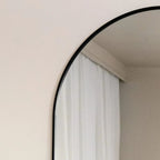 Emi - Full Length Black Metal Runway Oval Mirror - 180cm x 80cm - Joe’s Haven