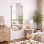 Emi - Full Length Gold Metal Runway Oval Mirror - 150cm x 60cm - Joe’s Haven
