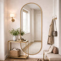 Emi - Full Length Gold Metal Runway Oval Mirror - 180cm x 80cm - Joe’s Haven