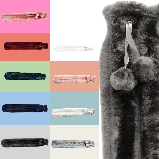 Extra Long 2L Hot Water Bottle with Plush Faux Fur Cover - Joe’s Haven