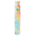 Extra Long Rainbow Tie Dye 2L Hot Water Bottle with Soft Faux Fur Cover