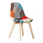 Patchwork Halo Dining Set Includes a Black Dining Table & Set of 4 Multicolour Fabric Chairs - Joe’s Haven