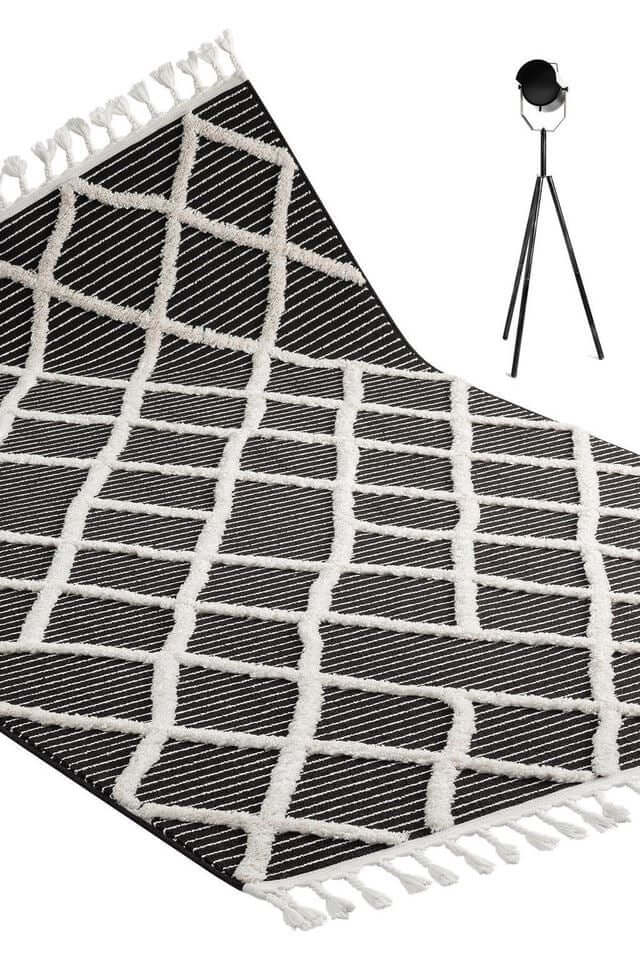 Scandi Indoor Rug Anthracite & White - Joe’s Haven