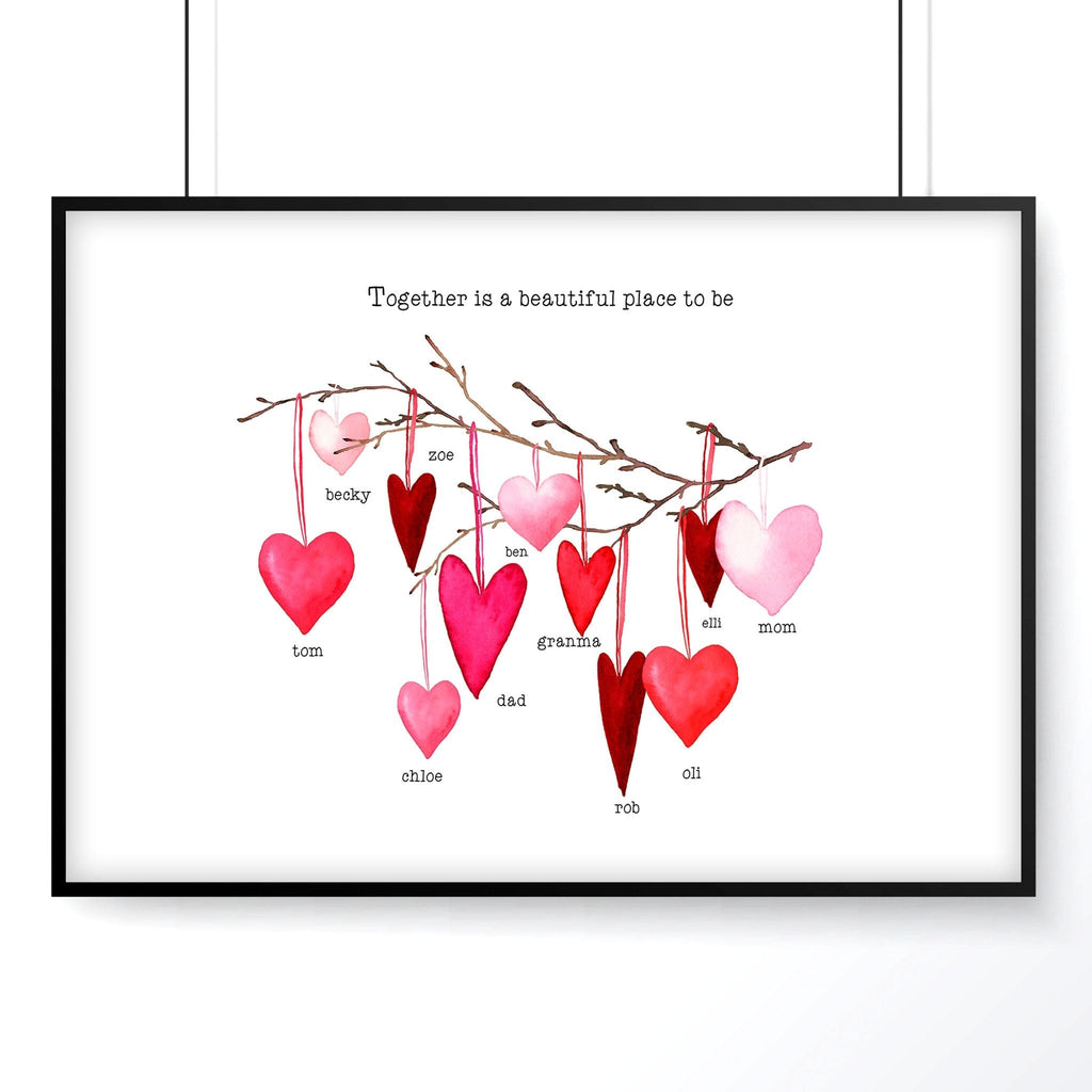 Family tree personalised wall art print