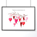 Family tree personalised wall art print