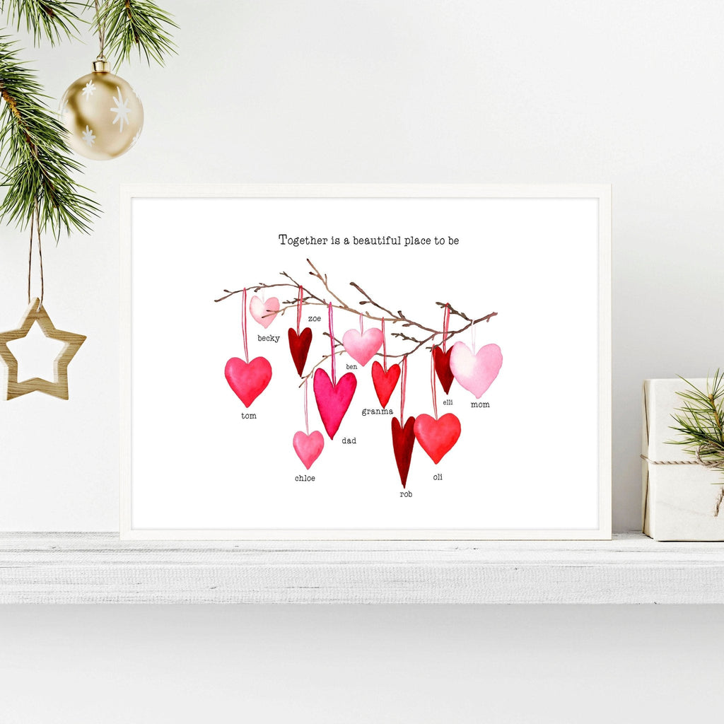 Family tree personalised wall art print