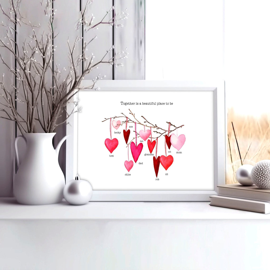 Family tree personalised wall art print