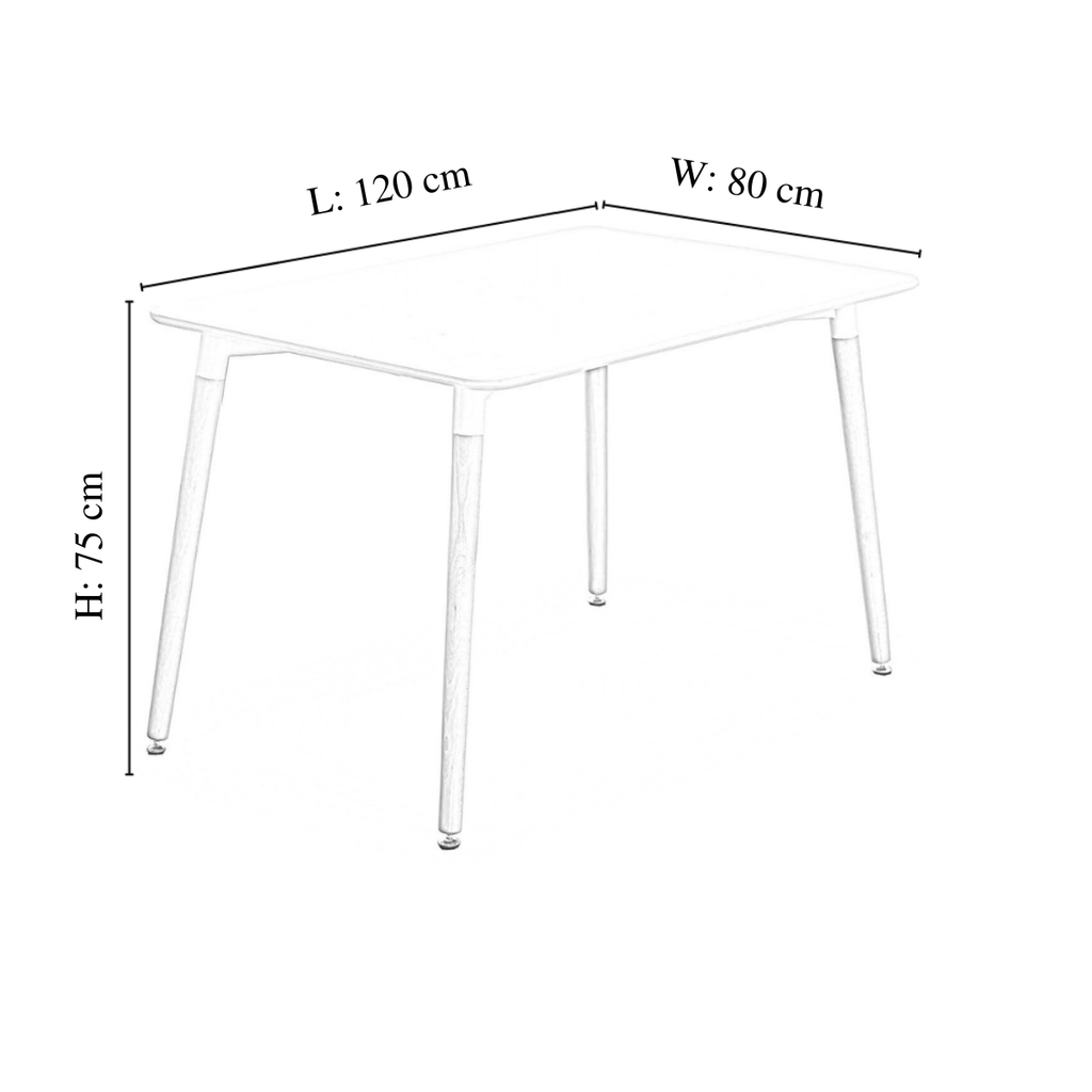 5PCs Dining Set - a Black Halo Dining Table & Set of 4 Lorenzo Tulip chairs with Padded Seat - Joe’s Haven