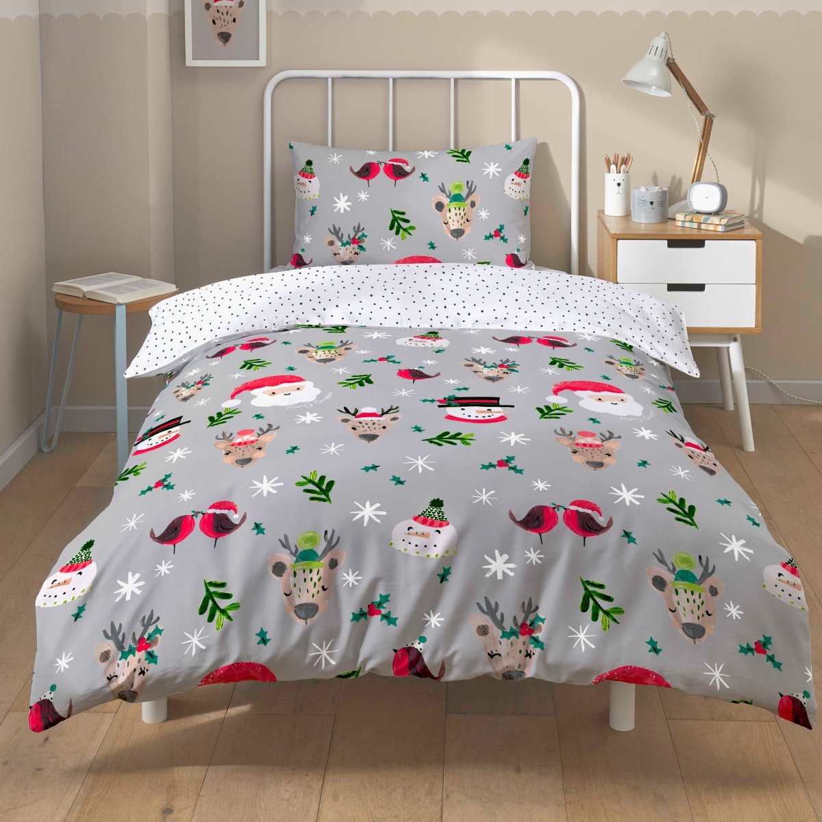Festive Holiday Santa Duvet Cover Set - Joe’s Haven