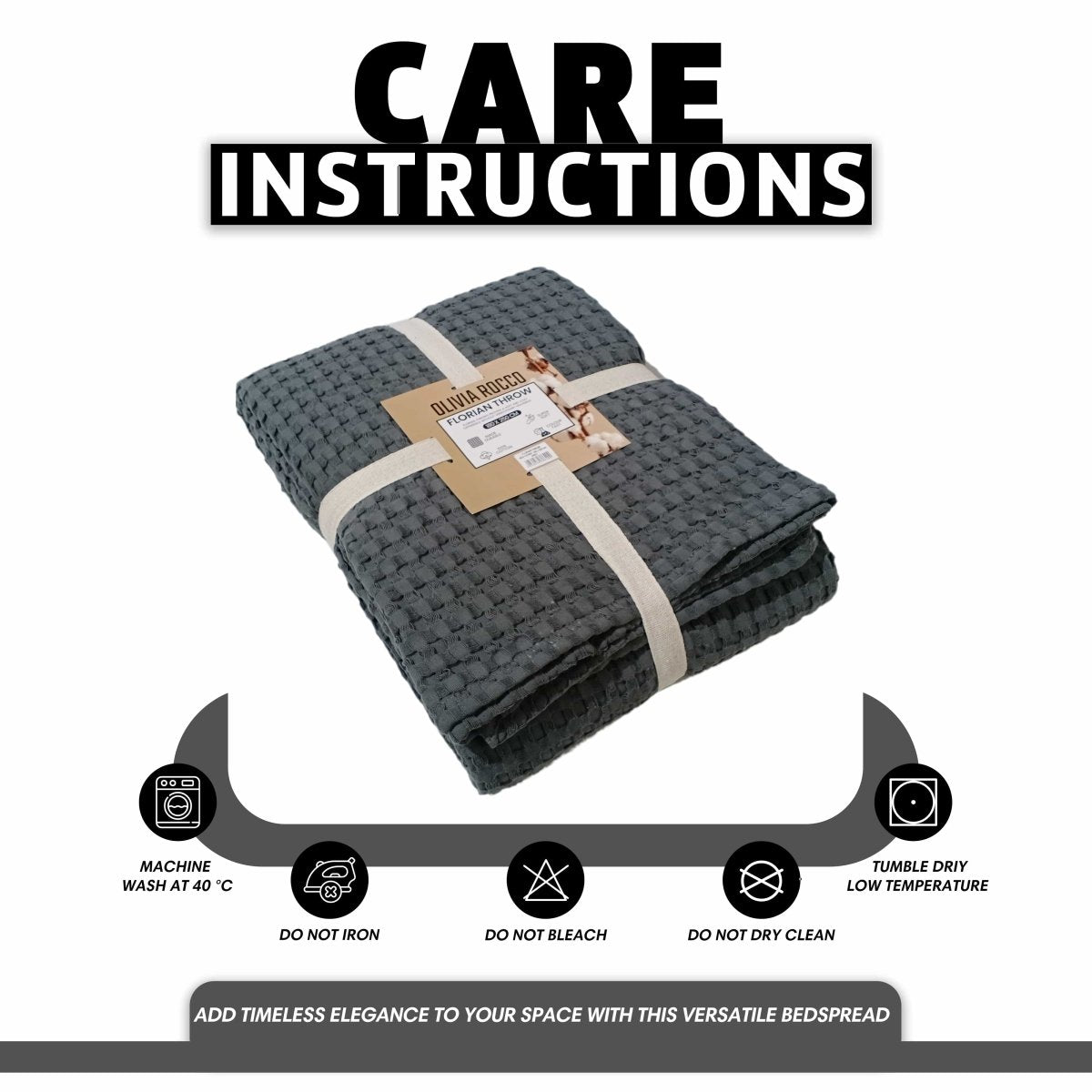 Florian Checked Throw Blanket - Grey - Joe’s Haven