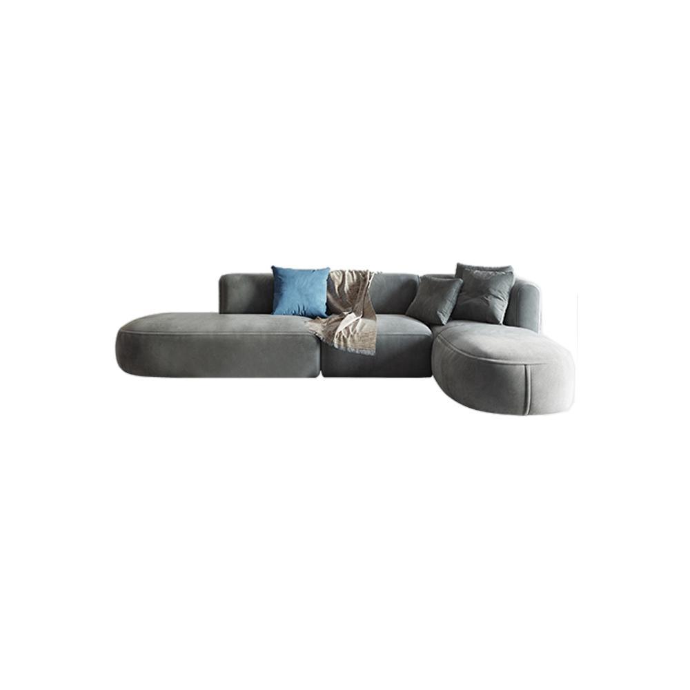 FIN Four Seater Sofa, Four Seater Corner Sofa, Grey Velvet - Joe’s Haven