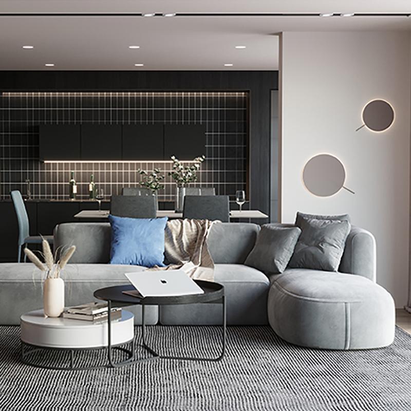 FIN Four Seater Sofa, Four Seater Corner Sofa, Grey Velvet - Joe’s Haven