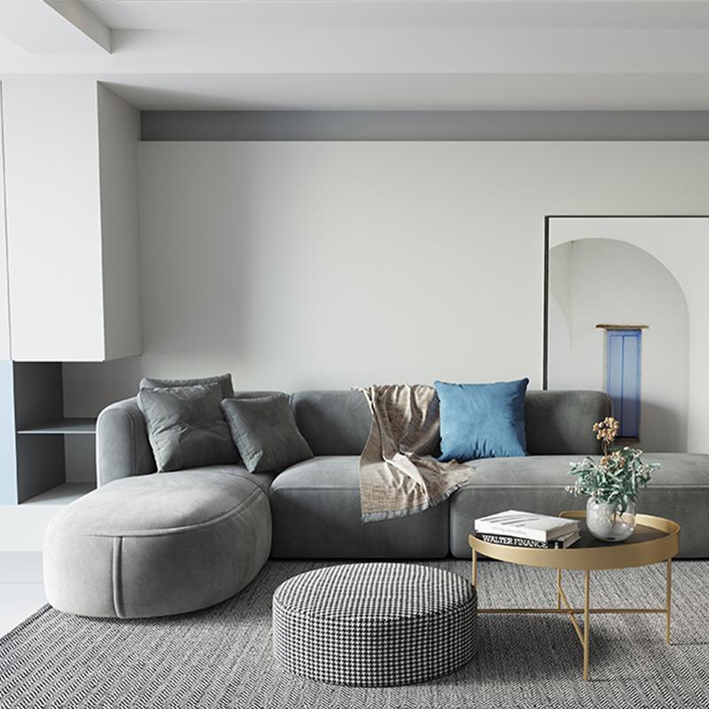 FIN Four Seater Sofa, Four Seater Corner Sofa, Grey Velvet - Joe’s Haven