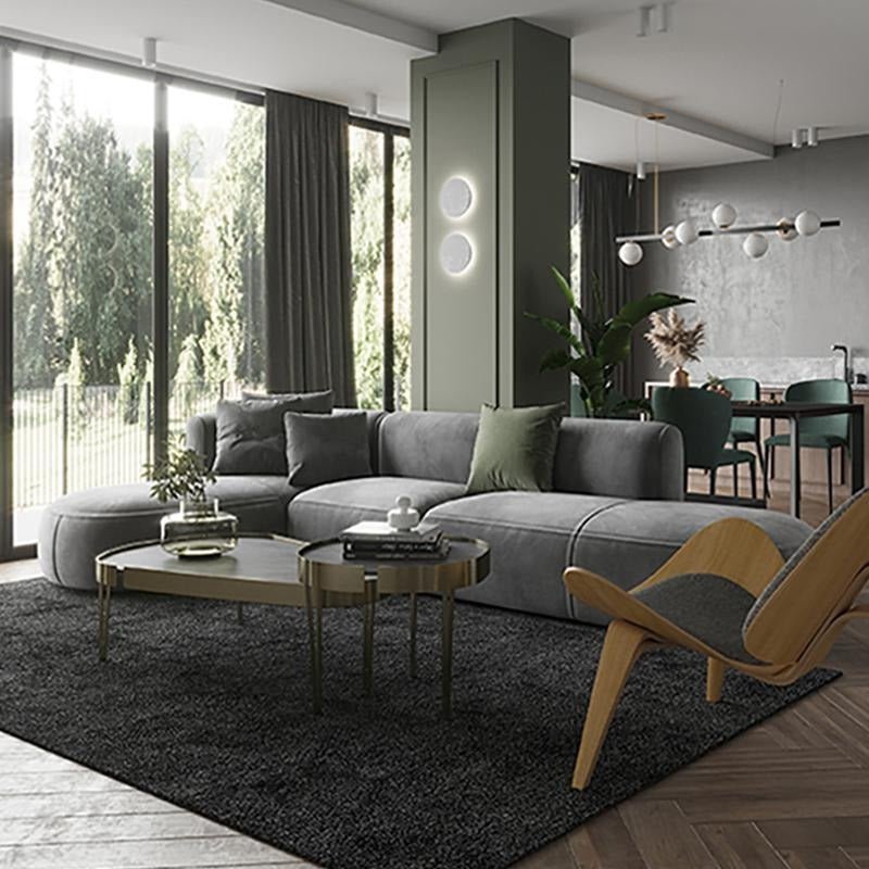 FIN Four Seater Sofa, Four Seater Corner Sofa, Grey Velvet - Joe’s Haven