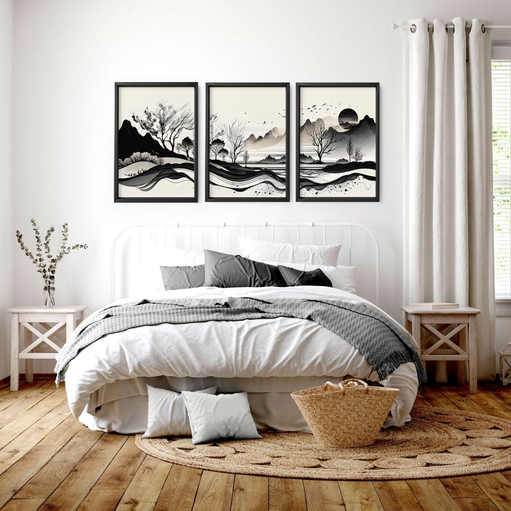Framed Landscape Wall Art | Set of 3 wall art prints - Joe’s Haven