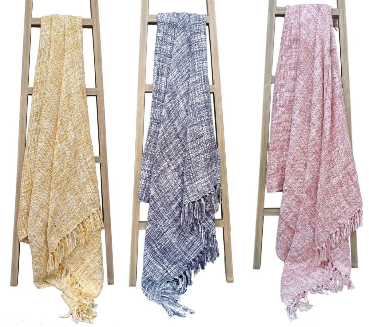 French Tonal Chenille Throw with Luxuriously Elegant Tassels - Joe’s Haven