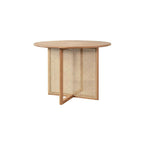 Bruce Rattan Dining Table, Light Oak, Round - Joe’s Haven