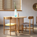 Bruce Rattan Dining Table, Light Oak, Round - Joe’s Haven