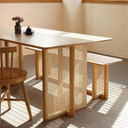 Gavril Rattan Dining Table, Oak, Rectangle - Joe’s Haven