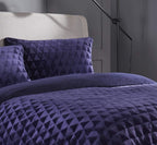 Geometric Reversible Teddy Bear Faux Fur Duvet Set - Joe’s Haven