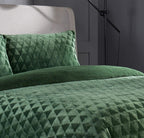 Geometric Reversible Teddy Bear Faux Fur Duvet Set - Joe’s Haven