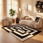 Joli Geometric Black & White Rug - Joe’s Haven