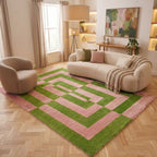 Joli Geometric Green & Pink Rug - Joe’s Haven
