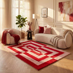 Joli Geometric Red & Pink Rug - Joe’s Haven