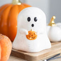 Ghost Tealight Holder with Pumpkin - Joe’s Haven